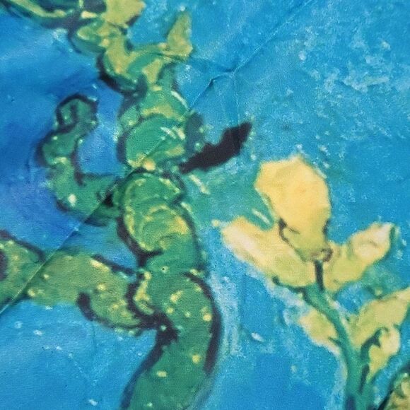 NWOT Vangogh replica impressionist blue and yellow neck scarf new - Picture 4 of 6
